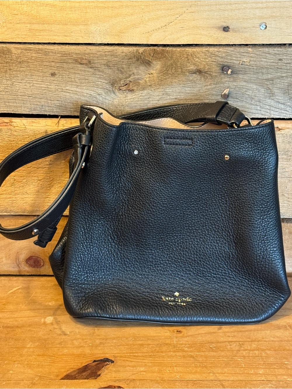 Kate Spade Black Pebbled Leather Shoulder Bag